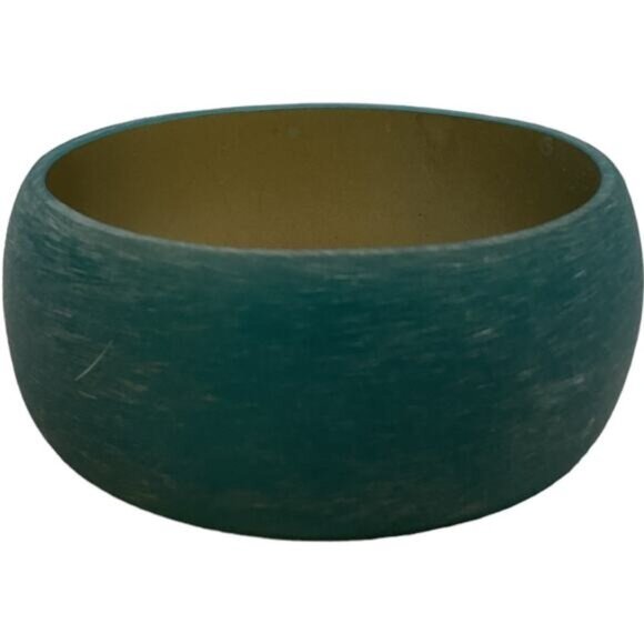Wide Brass Turquoise Colored Statement Bangle Bracelet - Picture 1 of 4